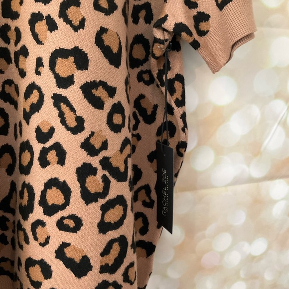 Rachel Zoe Short Sleeve Cheetah Sweater - Picture 2 of 6